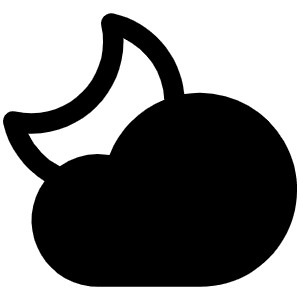 Cloud Moon Fill Icon from Phosphor Fill Set