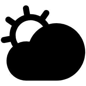 Cloud Sun Fill Icon from Phosphor Fill Set