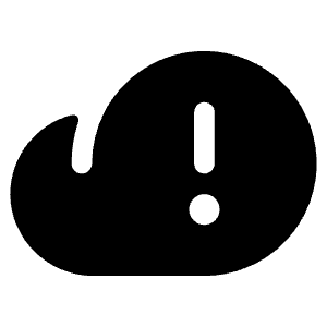 Cloud Warning Fill Icon from Phosphor Fill Set