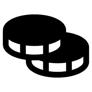 Coins Fill Icon from Phosphor Fill Set