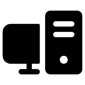 Desktop Tower Fill Icon from Phosphor Fill Set