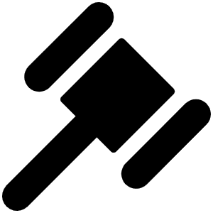 Gavel Fill Icon from Phosphor Fill Set