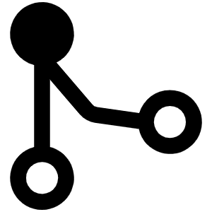 Git Merge Fill Icon from Phosphor Fill Set