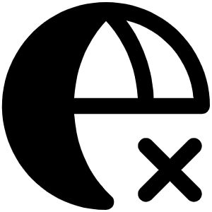 Globe Simple X Fill Icon from Phosphor Fill Set
