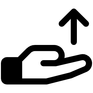 Hand Arrow Up Fill Icon from Phosphor Fill Set