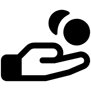 Hand Coins Fill Icon from Phosphor Fill Set