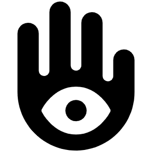 Hand Eye Fill Icon from Phosphor Fill Set