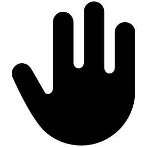 Hand Fill Icon from Phosphor Fill Set