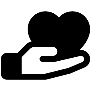 Hand Heart Fill Icon from Phosphor Fill Set