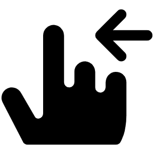 Hand Swipe Left Fill Icon from Phosphor Fill Set