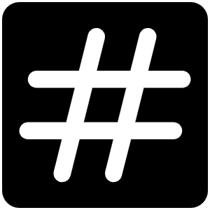 Hash Fill Icon from Phosphor Fill Set