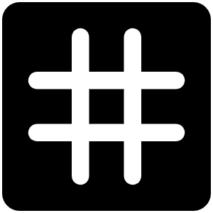 Hash Straight Fill Icon from Phosphor Fill Set