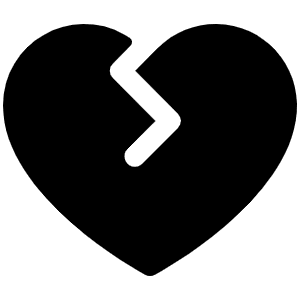 Heart Break Fill Icon from Phosphor Fill Set