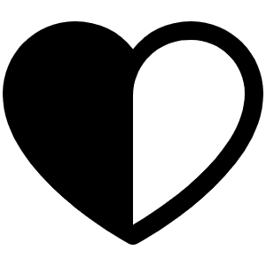 Heart Half Fill Icon from Phosphor Fill Set