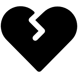 Heart Straight Break Fill Icon from Phosphor Fill Set