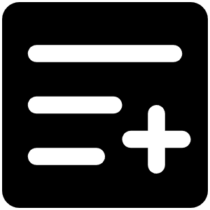 List Plus Fill Icon from Phosphor Fill Set
