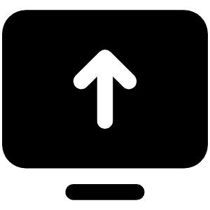 Monitor Arrow Up Fill Icon from Phosphor Fill Set