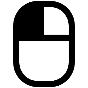 Mouse Left Click Fill Icon from Phosphor Fill Set