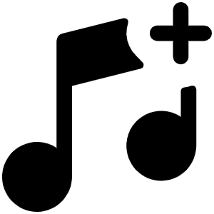 Music Notes Plus Fill Icon from Phosphor Fill Set