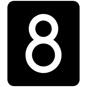 Number Eight Fill Icon from Phosphor Fill Set