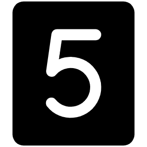 Number Five Fill Icon from Phosphor Fill Set