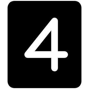 Number Four Fill Icon from Phosphor Fill Set