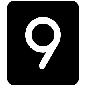 Number Nine Fill Icon from Phosphor Fill Set
