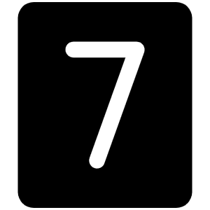 Number Seven Fill Icon from Phosphor Fill Set