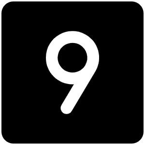 Number Square Nine Fill Icon from Phosphor Fill Set