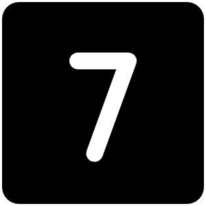 Number Square Seven Fill Icon from Phosphor Fill Set