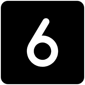 Number Square Six Fill Icon from Phosphor Fill Set