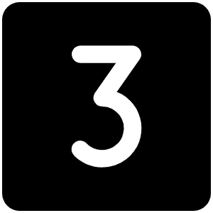 Number Square Three Fill Icon from Phosphor Fill Set