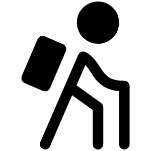 Person Simple Hike Fill Icon from Phosphor Fill Set