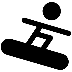 Person Simple Snowboard Fill Icon from Phosphor Fill Set