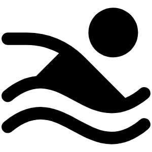 Person Simple Swim Fill Icon from Phosphor Fill Set