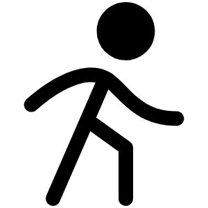 Person Simple Walk Fill Icon from Phosphor Fill Set