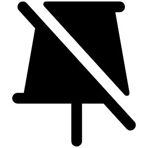 Push Pin Simple Slash Fill Icon from Phosphor Fill Set