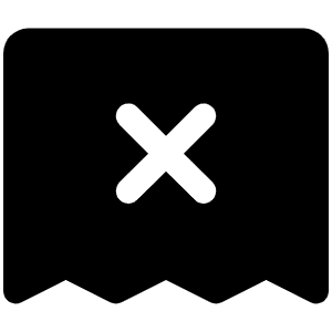 Receipt X Fill Icon from Phosphor Fill Set