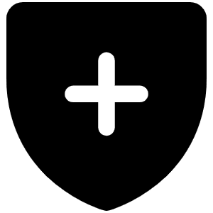 Shield Plus Fill Icon from Phosphor Fill Set