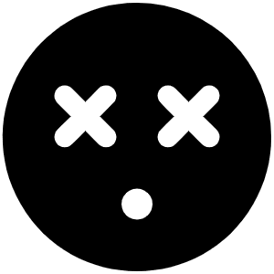 Smiley X Eyes Fill Icon from Phosphor Fill Set