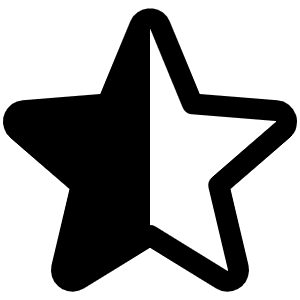 Star Half Fill Icon from Phosphor Fill Set