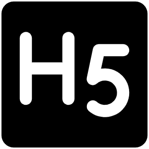 Text H Five Fill Icon from Phosphor Fill Set