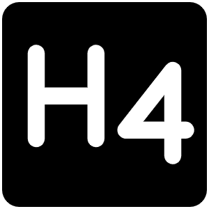 Text H Four Fill Icon from Phosphor Fill Set