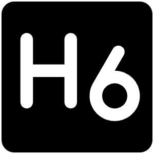 Text H Six Fill Icon from Phosphor Fill Set
