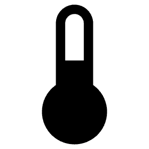 Thermometer Simple Fill Icon from Phosphor Fill Set