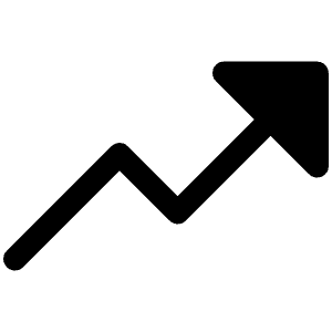 Trend Up Fill Icon from Phosphor Fill Set