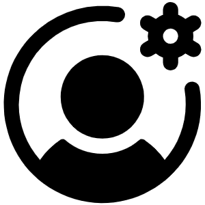 User Circle Gear Fill Icon from Phosphor Fill Set