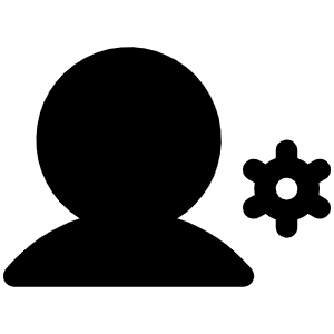 User Gear Fill Icon from Phosphor Fill Set