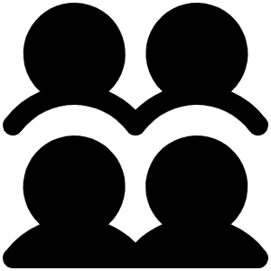 Users Four Fill Icon from Phosphor Fill Set