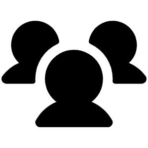 Users Three Fill Icon from Phosphor Fill Set